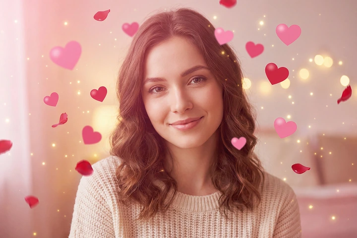 Efectos fotográficos románticos de San Valentín con IA
