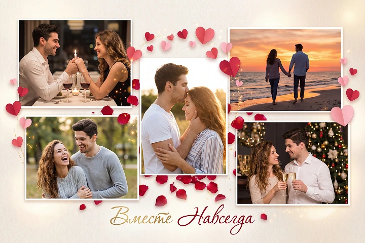 Efectos fotográficos románticos de San Valentín con IA