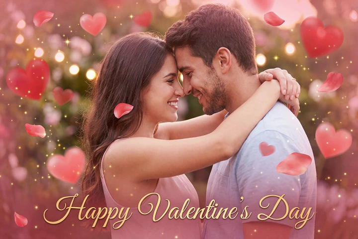 Efectos fotográficos románticos de San Valentín con IA
